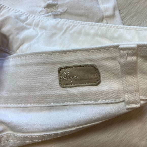 Paige white denim distressed shorts - Picture 7 of 9